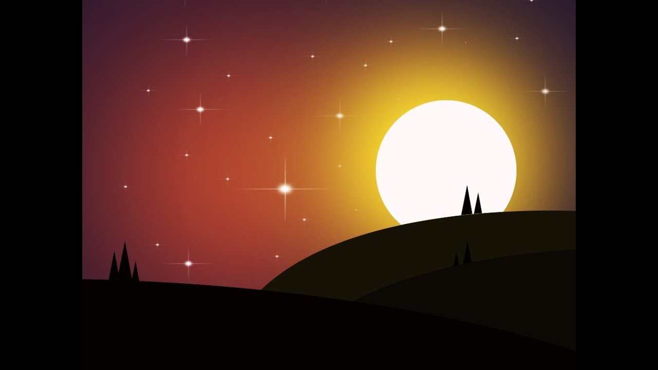 1280x720 Sunset Vector Art On Photoshop