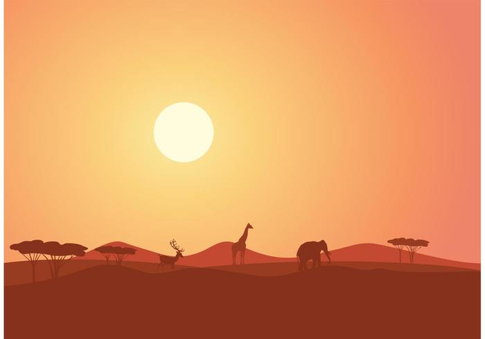 700x490 Free African Landscape At Sunset Vector