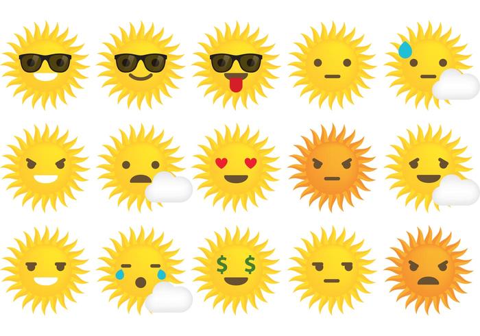 700x490 Sun Vector Emoticons