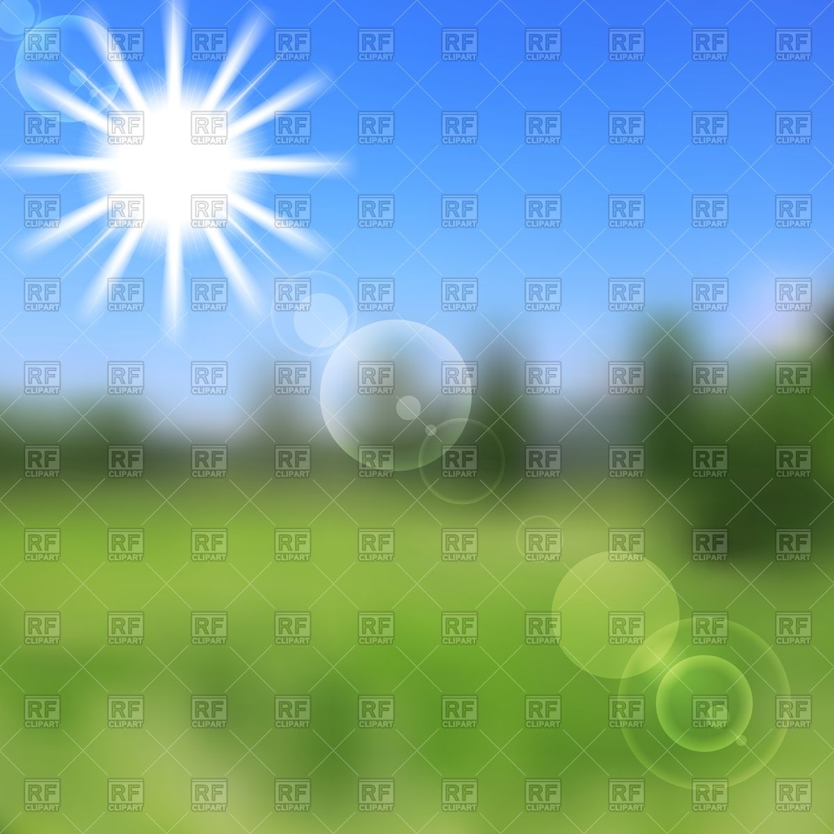 1199x1200 Blurred Background With Meadow Landscape And Sunshine Vector Image