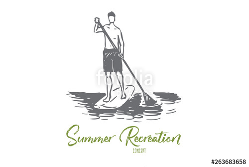Sport, Water, Paddle, Stand, Sup Concept Hand Drawn Isolated 500x335 Sport, Water, Paddle, Stand, Sup Concept Hand Drawn Isolated