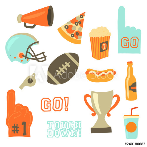 Super Bowl Party Vector Icon Set Sport Games Celebration Icons 500x500 Super Bowl Party Vector Icon Set Sport Games Celebration Icons