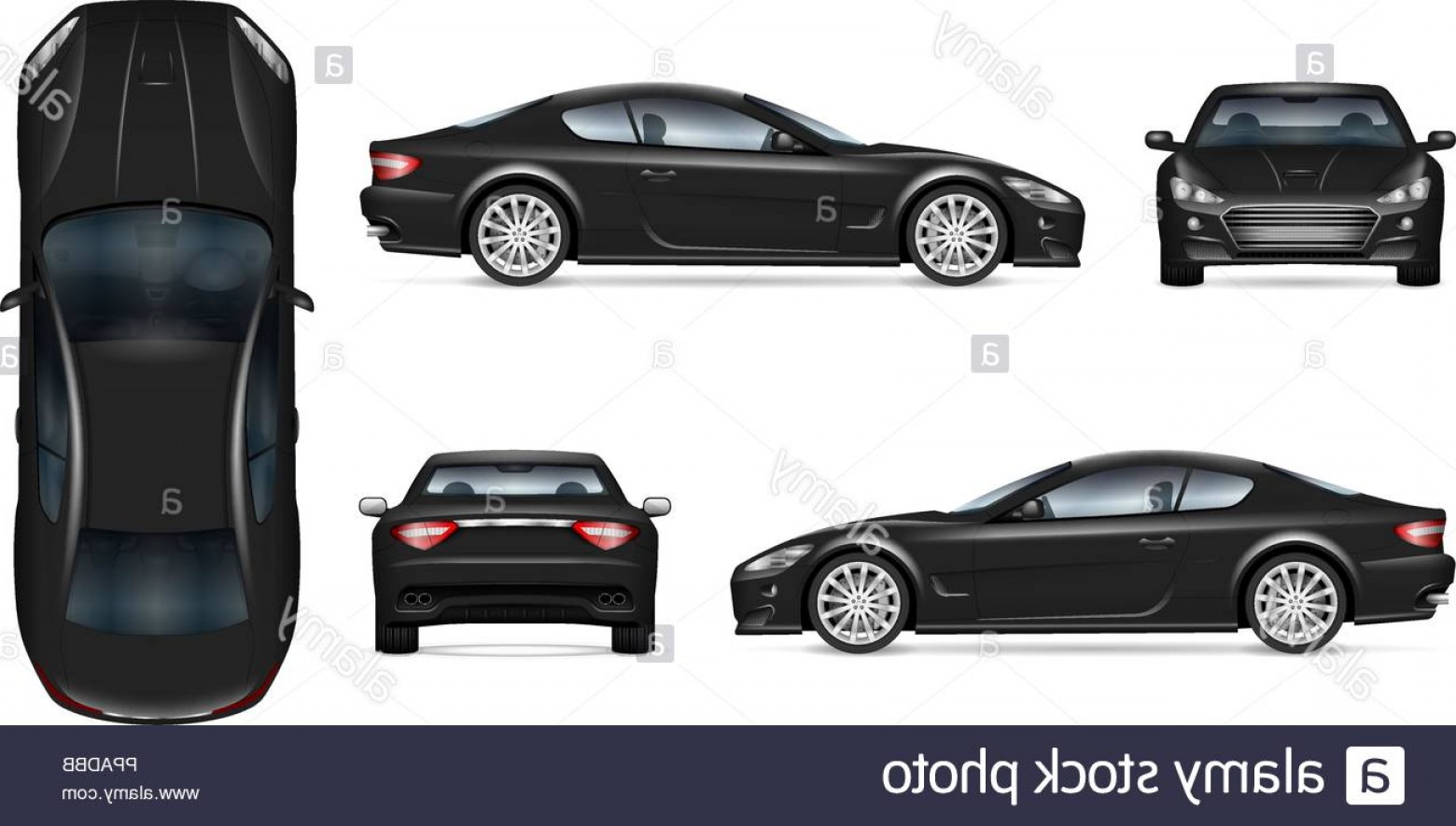 1560x885 Black Sports Car Vector Mockup On White Background For Vehicle