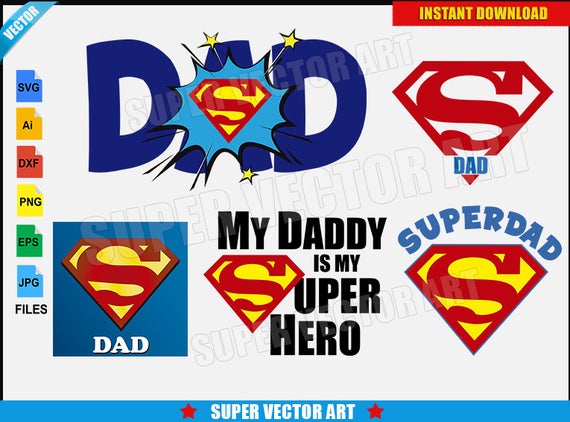 570x422 Super Dad Vector Clipart Png For My Superhero Etsy