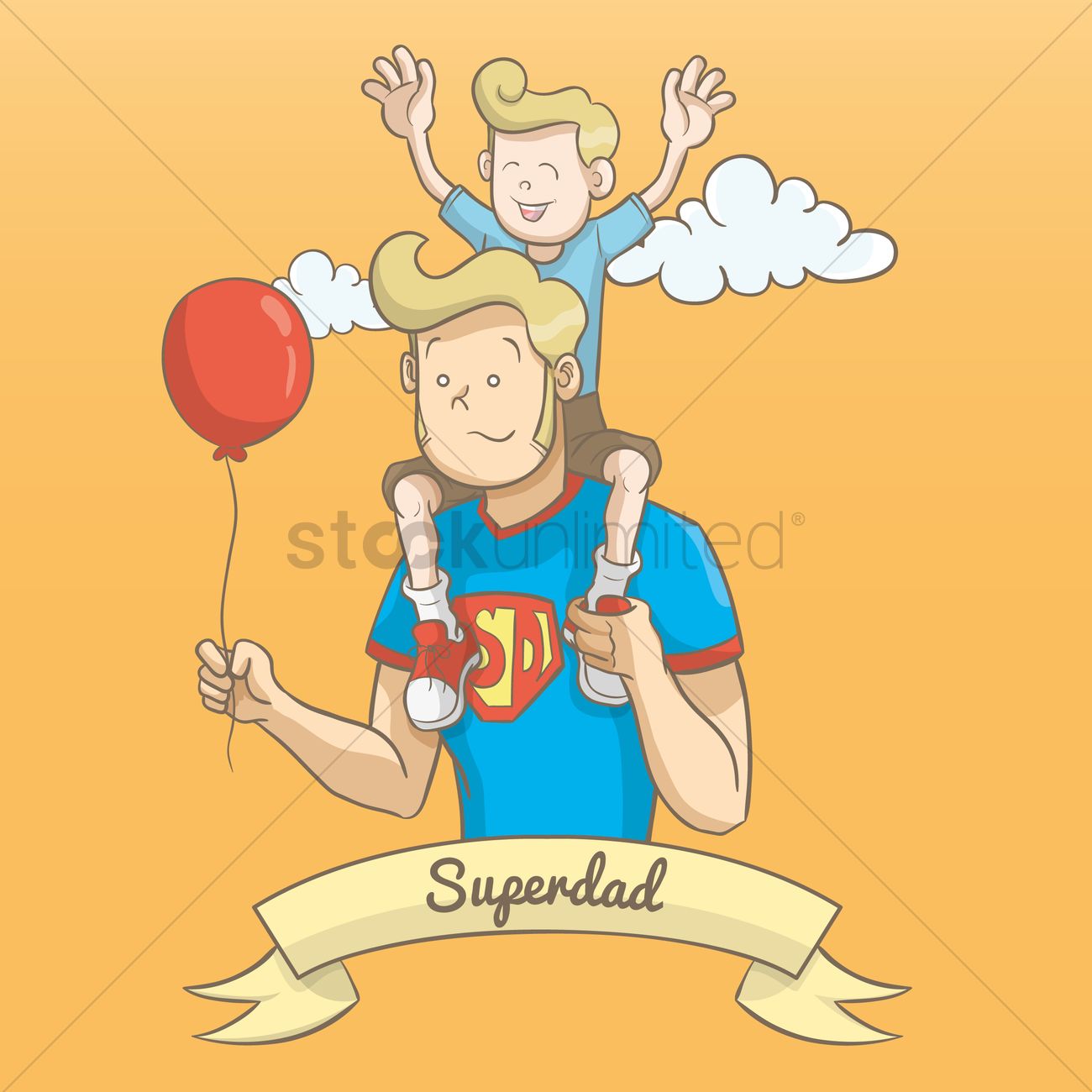 1300x1300 Super Dad Vector Image