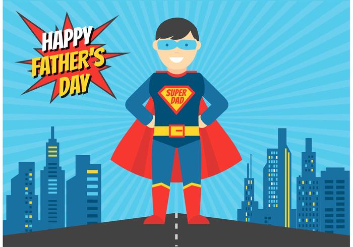 700x490 Superhero Dad Vector Illustration