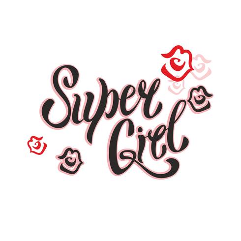 490x490 Super Girl Stylish Lettering Women's Lips Kiss Lipstick