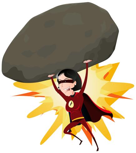 436x490 Comic Super Girl Throwing Big Rock