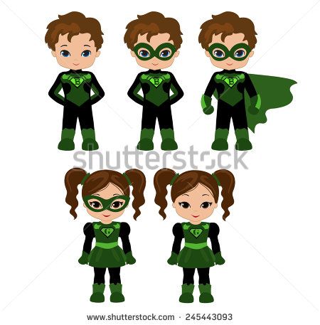 450x457 Cute Superhero Girl And Boy Vector Clip Art Set Super Girl