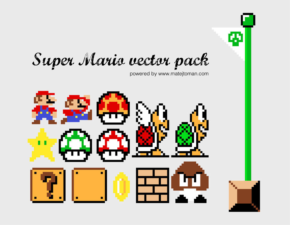 991x768 Super Mario Vector Pack