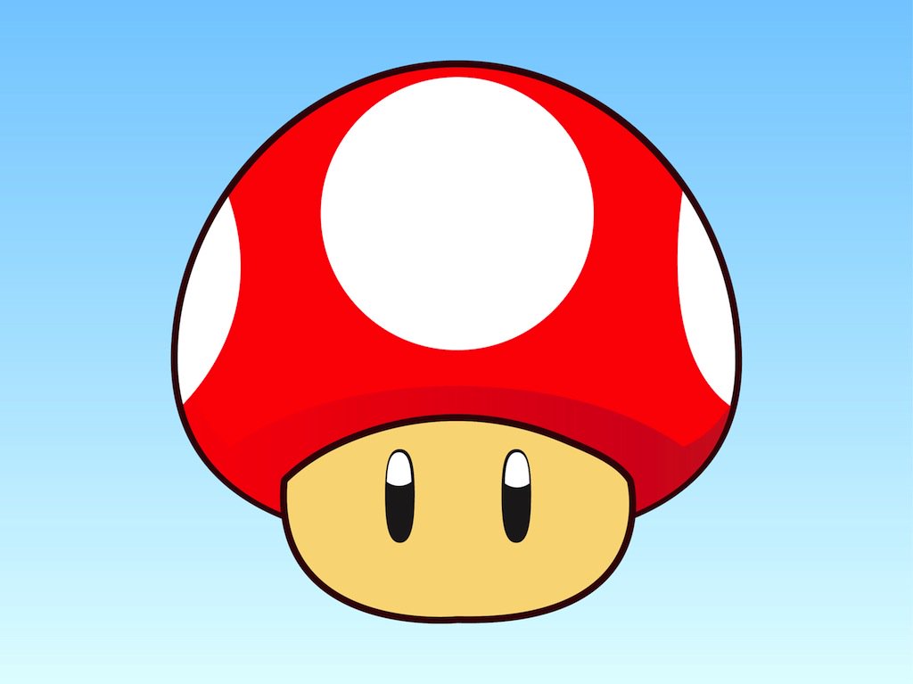 Super Mario Mushroom Vector Art Graphics 1024x767 Super Mario Mushroom Vector Art Graphics