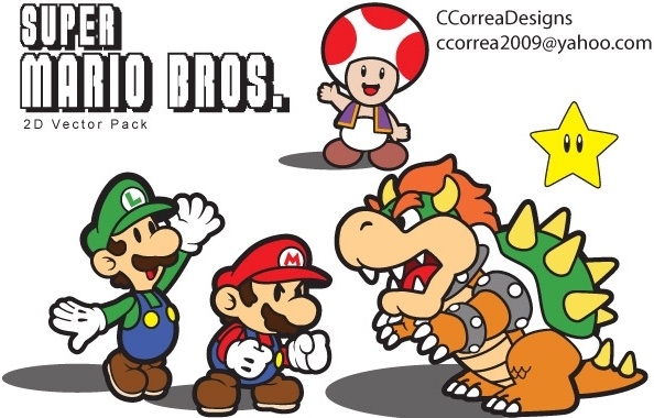 Super Mario Vector Pack Free Vector In Encapsulated Postscript 594x380 Super Mario Vector Pack Free Vector In Encapsulated Postscript