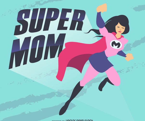 Super Mom Illustration Free Vector Download Cannypic 602x500 Super Mom Illustration Free Vector Download Cannypic