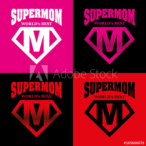 Super Mom Hero Logo Supehero Letters 500x500 Super Mom Hero Logo Supehero Letters