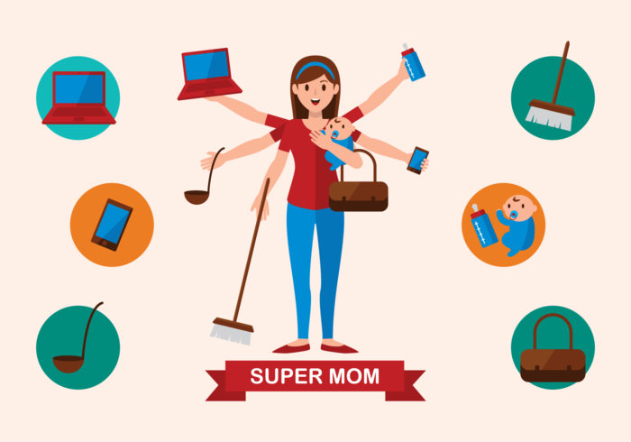 700x490 Super Mom Vector Illustration
