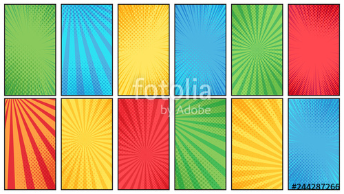 500x282 Comic Book Halftone Background Vintage Superheroes Comics Poster