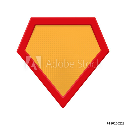 500x500 Blank Superhero Badge Superhero Logo Template Isolated On White