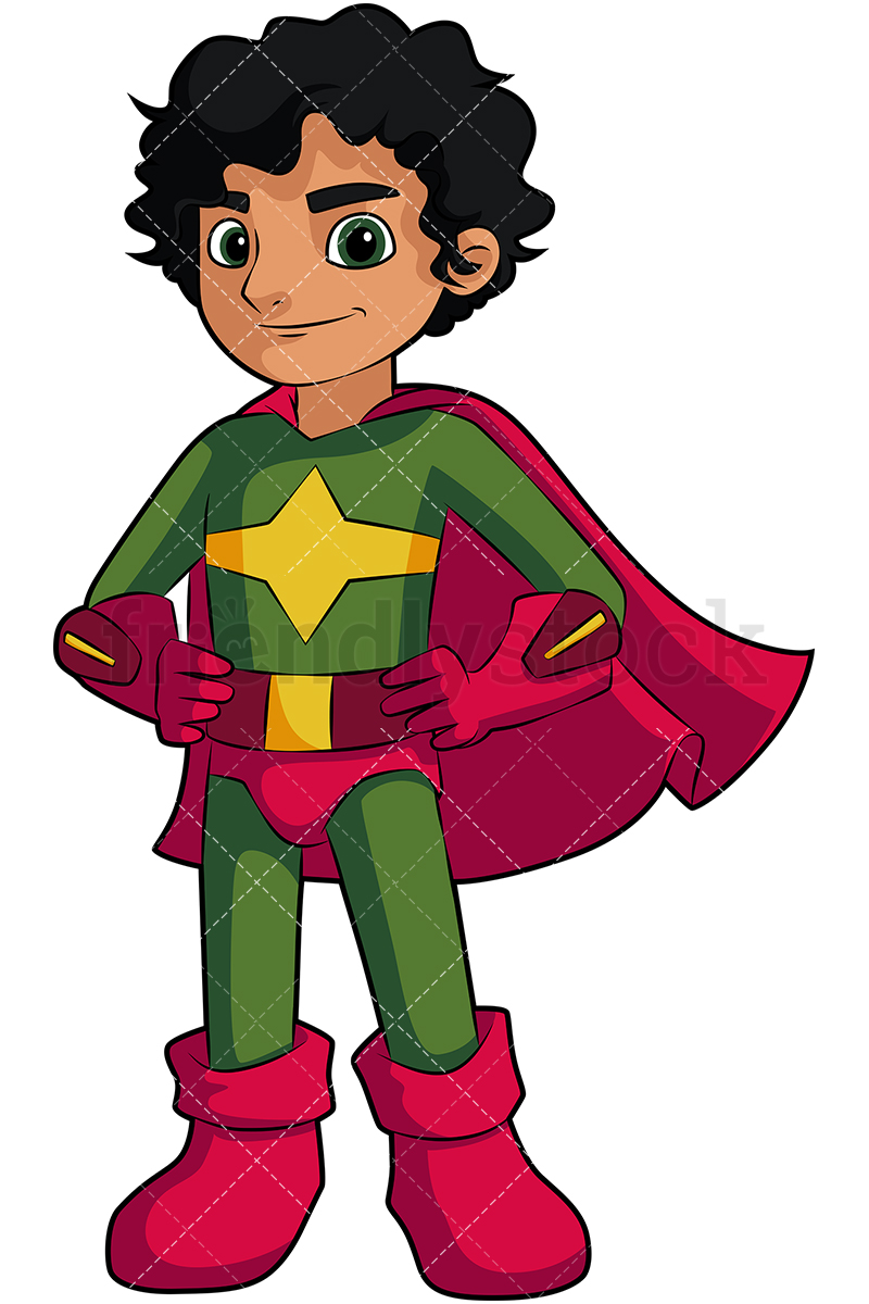 Little Boy Superhero With Cape Cartoon Vector Clipart 800x1200 Little Boy Superhero With Cape Cartoon Vector Clipart