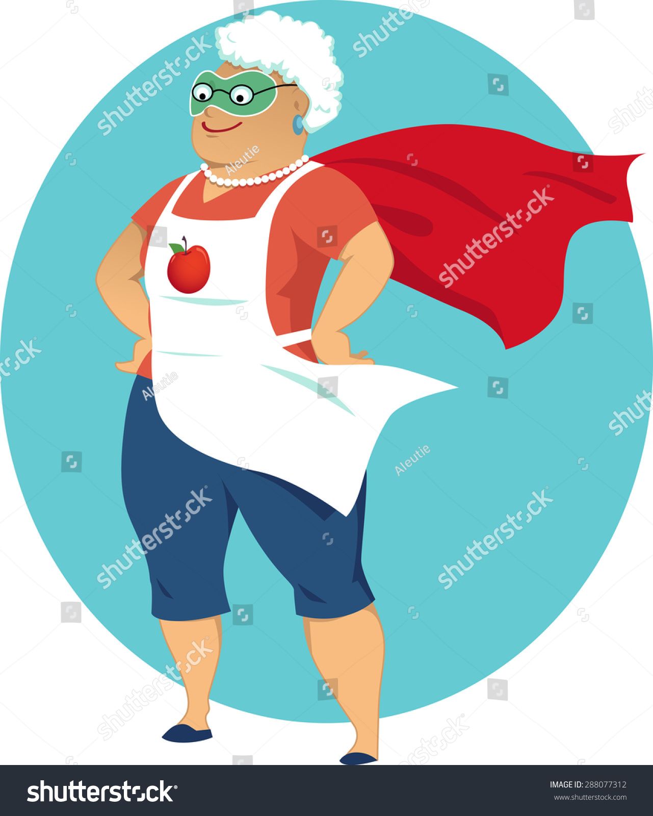 Super Grandma, Cartoon Old Lady In An Apron And A Superhero Cape 1281x1600 Super Grandma, Cartoon Old Lady In An Apron And A Superhero Cape