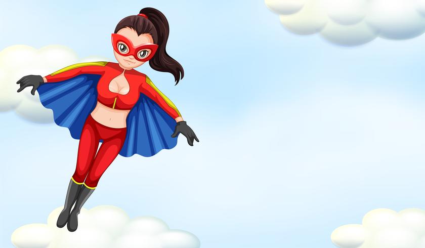 840x490 Female Superhero Flying In Sky