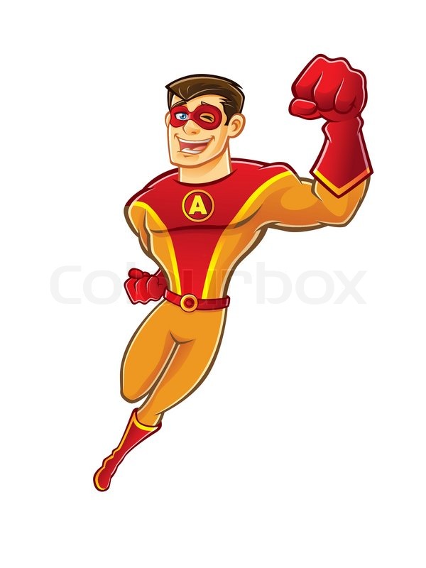 600x800 Handsome Cartoon Superhero Wearing A Stock Vector Colourbox