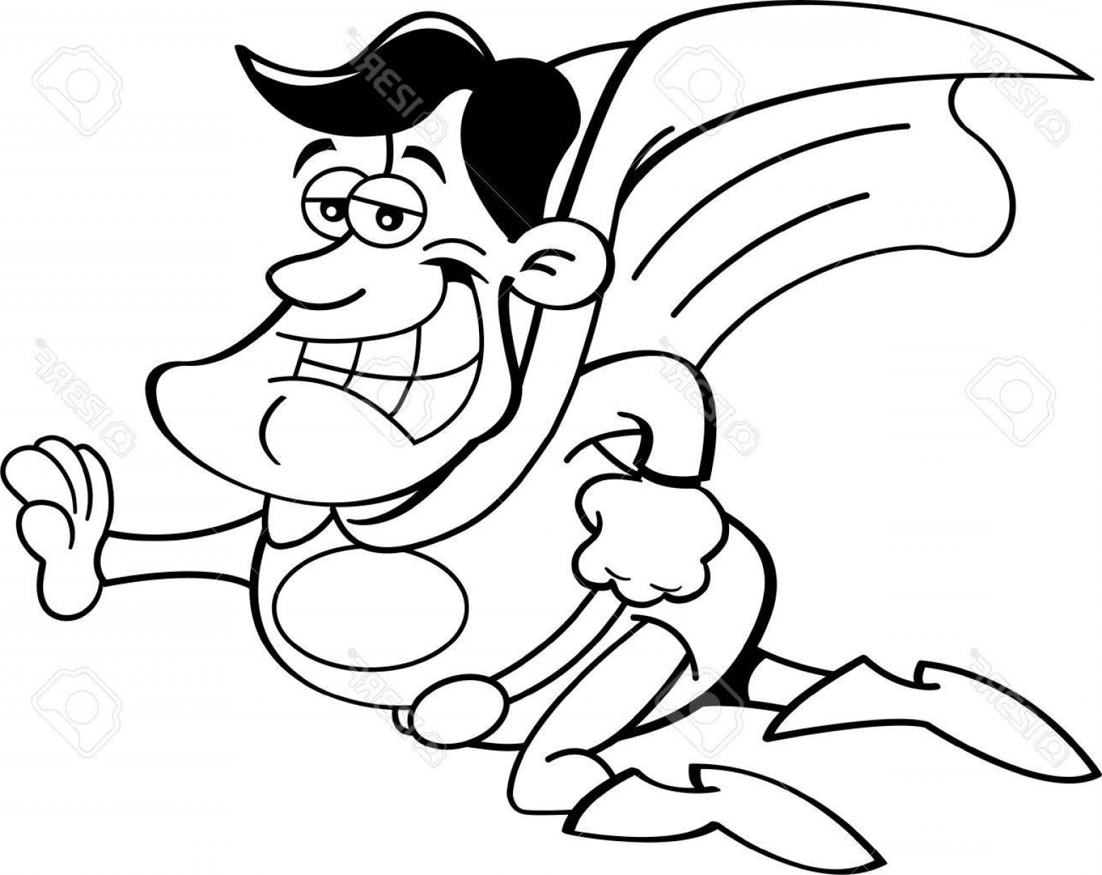 1560x1239 Photostock Vector Black And White Illustration Of A Superhero