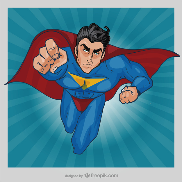 626x626 Comic Superhero Flying Vector Free Download
