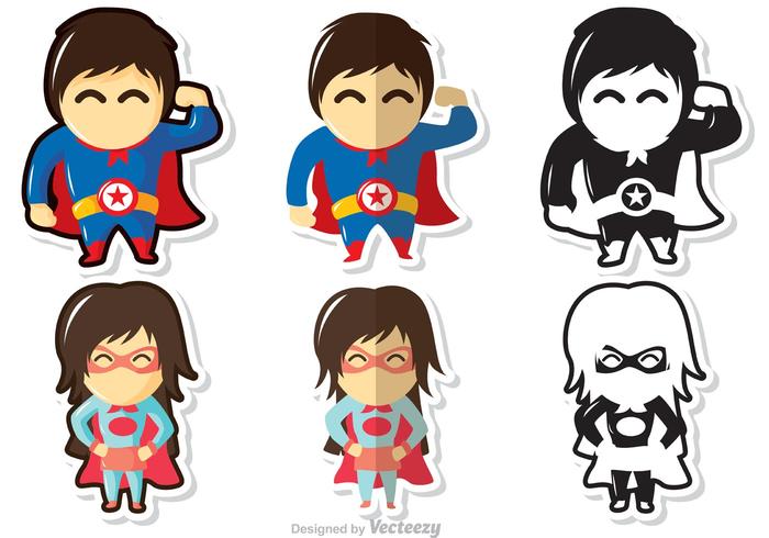 700x490 Superhero Kid Vectors Pack