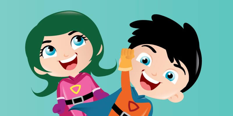 800x400 Superhero Kids A Vector Illustration Pack Bypeople