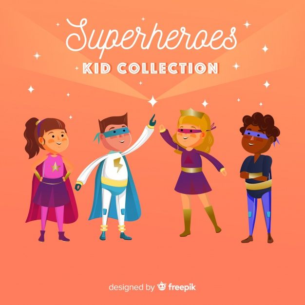 626x626 Collection Of Superhero Kids Free Vector Free Vectors