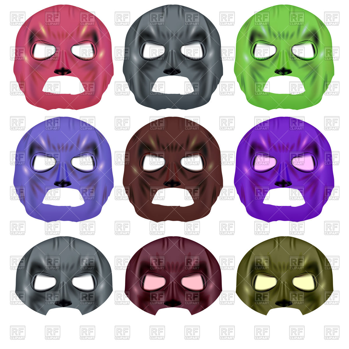 1200x1200 Set Of Colorful Superhero Mask Vector Image Of Signs, Symbols