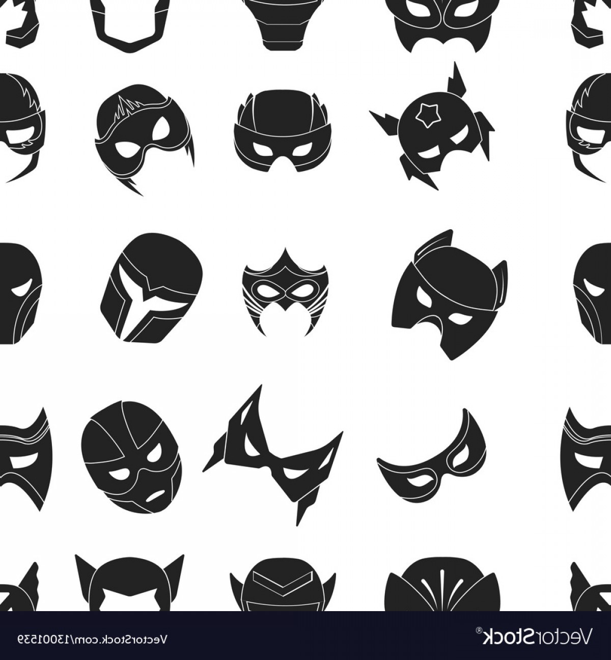 1200x1296 Superhero Mask Pattern Icons In Black Style Big Vector Geekchicpro