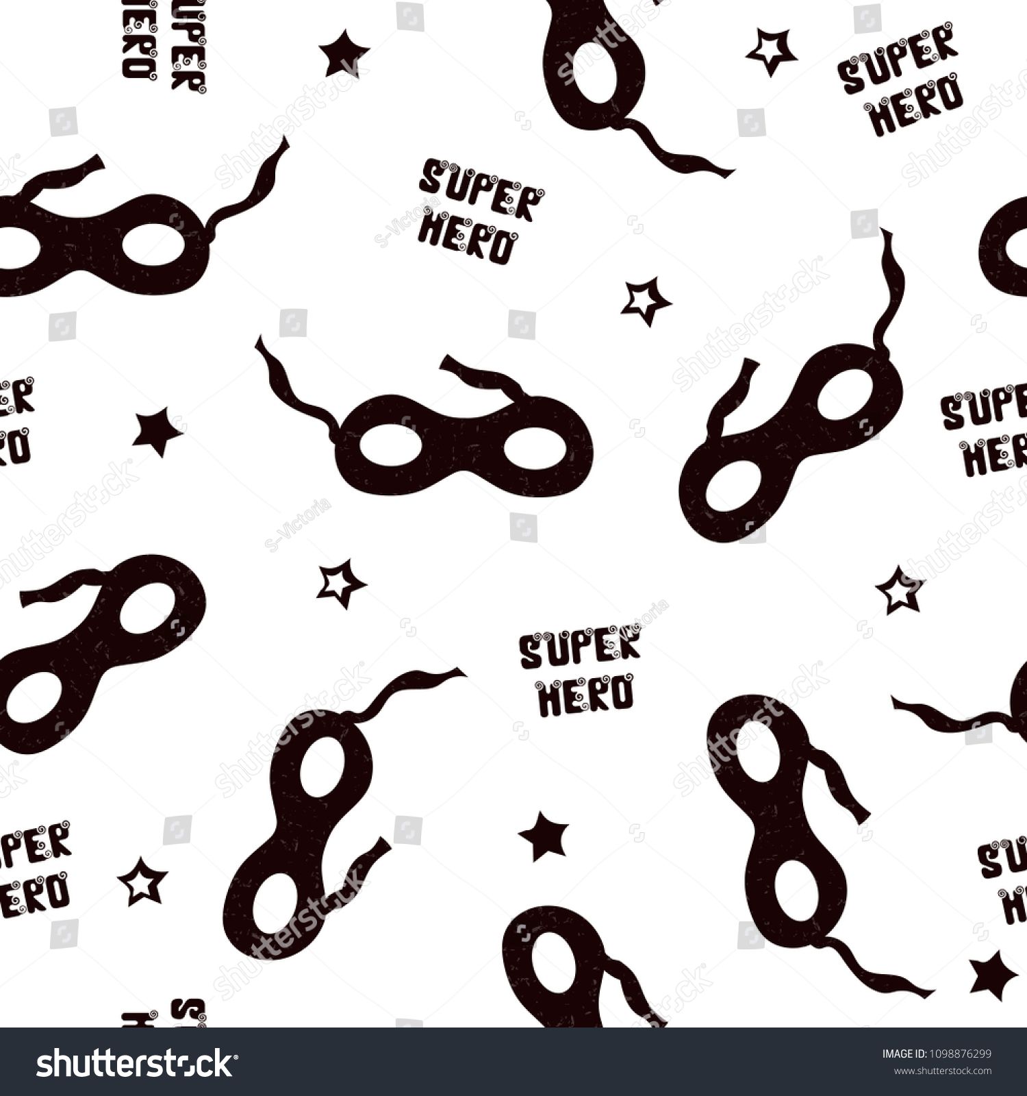 1500x1600 Childish Fashion Monochrome Seamless Pattern With Cute Superhero