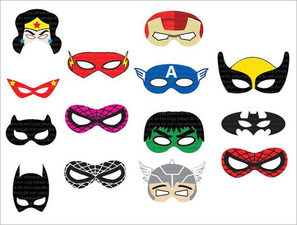580x440 Superhero Mask Template