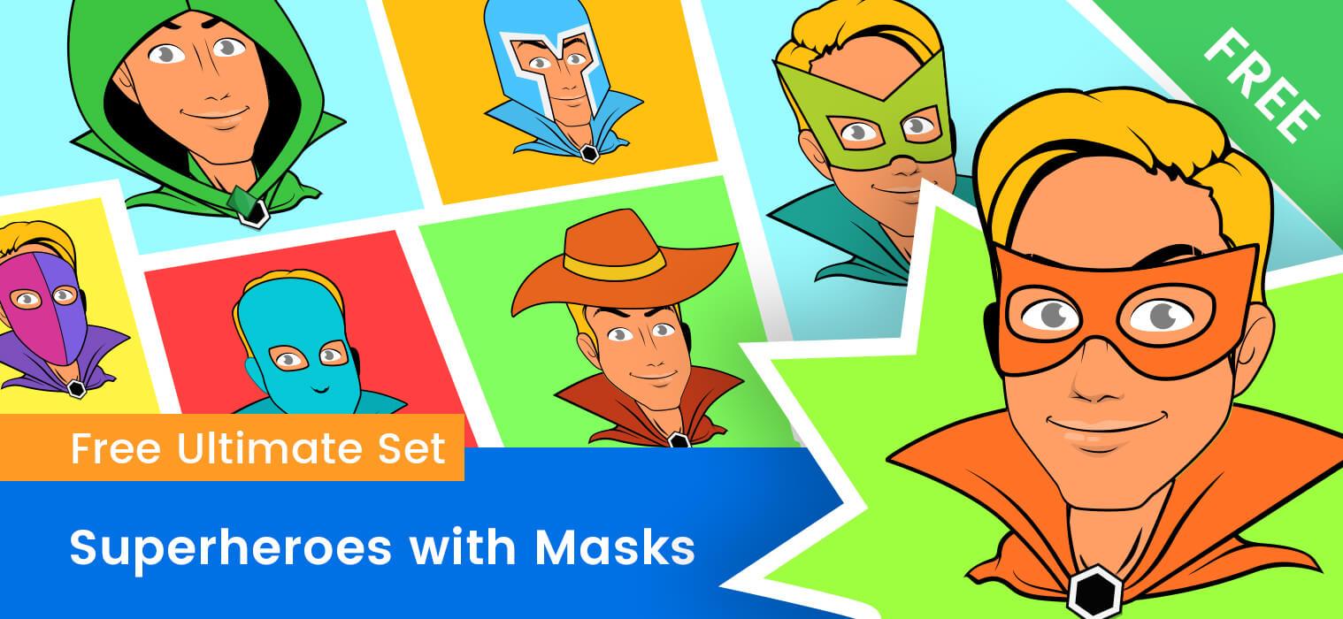 1518x700 Superhero Mask Vector