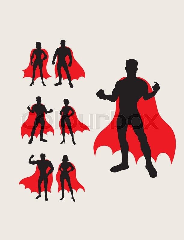 Stock Vector Of 'couple Superhero Silhouettes, Art Vector Design 613x800 Stock Vector Of 'couple Superhero Silhouettes, Art Vector Design