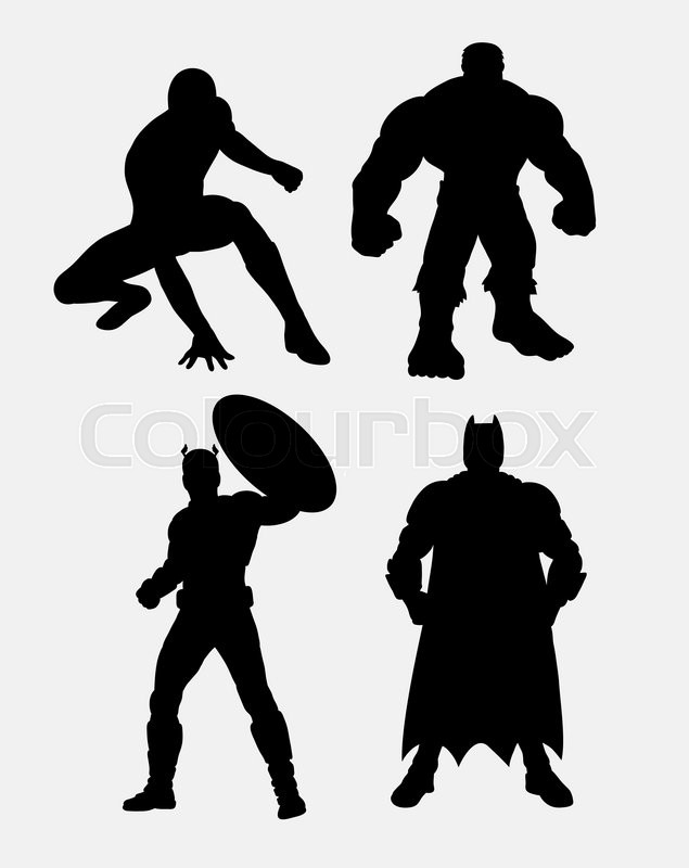 Superhero Comic Silhouette Good Use Stock Vector Colourbox 635x800 Superhero Comic Silhouette Good Use Stock Vector Colourbox