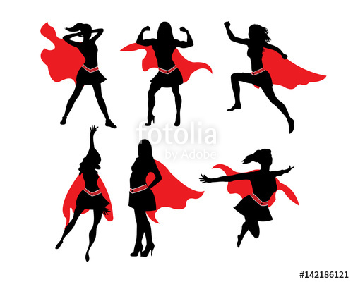 500x400 Female Superhero Silhouette Stock Image And Royalty Free Vector