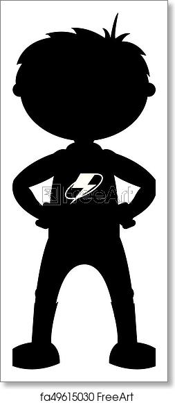 253x581 Free Art Print Of Cartoon Superhero Silhouette Cute Cartoon