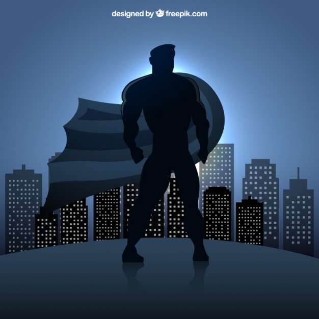 626x626 Superhero Silhouette Vector Free Download