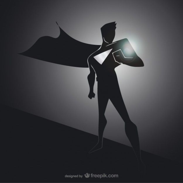 626x626 Black Superhero Silhouette Free Vector Free Vectors Superhero