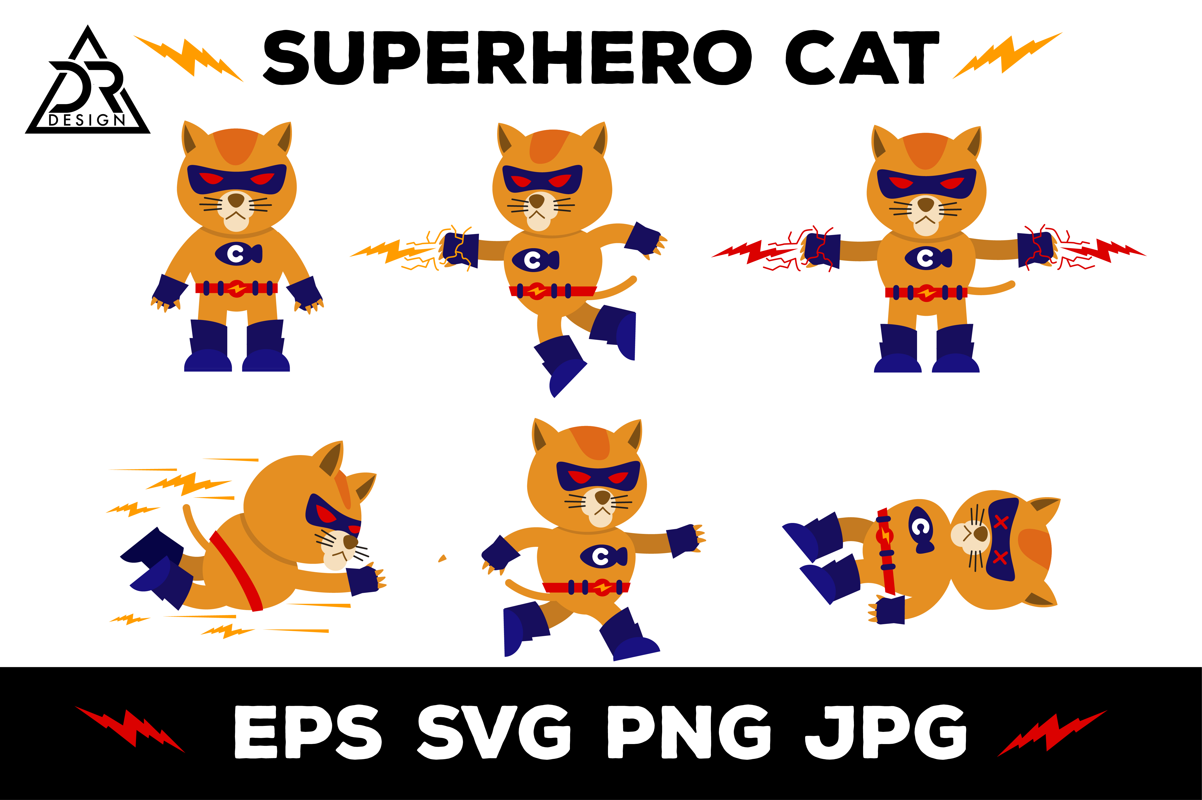 Superhero Cat Vector Clipart Graphic 4834x3217 Superhero Cat Vector Clipart Graphic