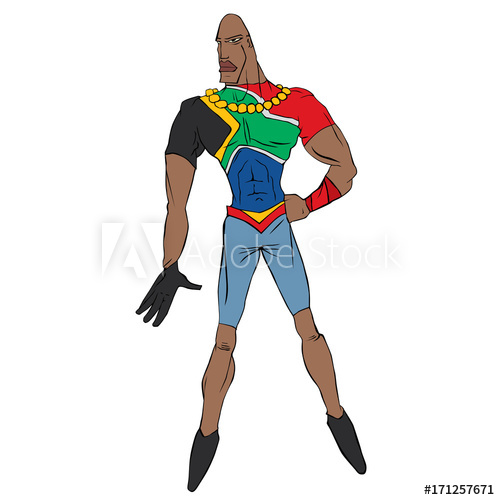 500x500 South Africa Super Hero, S African Flag