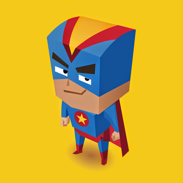 600x600 Free Vector Blue Superhero Illustration Free Vectors Ui Download