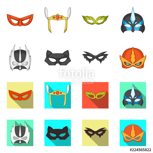 500x500 Isolated Object Of Hero And Mask Logo Set Of Hero And Superhero
