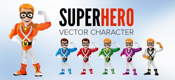 594x274 Smiling Superhero Vector Character Free Vector In Adobe