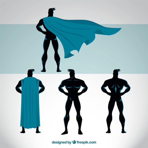 626x626 Superhero Poses Vector Free Download