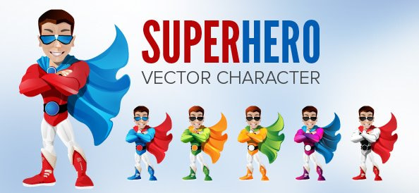 594x274 Cool Superhero Vector Character Free Graphics Uihere