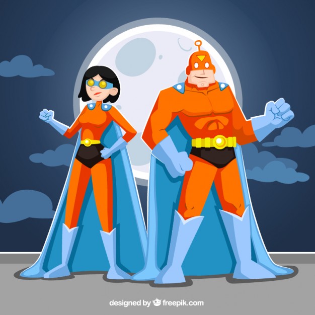 626x626 Superhero Couple Free Vectors Ui Download