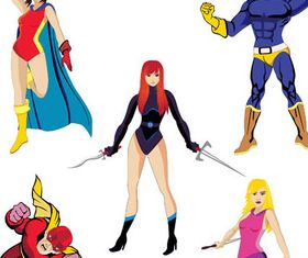 280x235 Superheroes Vector